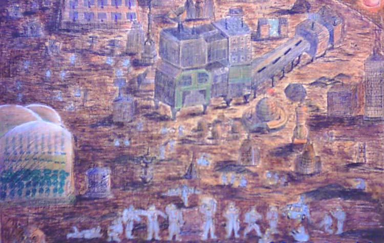 儿童科幻画——曙光中的中国火星基地 宝鸡实验小学 安景 辅导教师:周建军