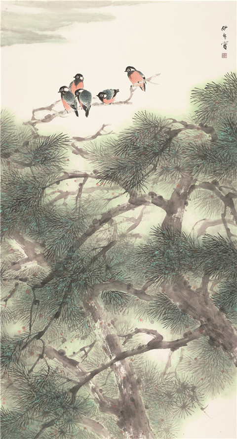 1470398411149373.jpg 46张根宝-松林晨曲 97×180CM.jpg