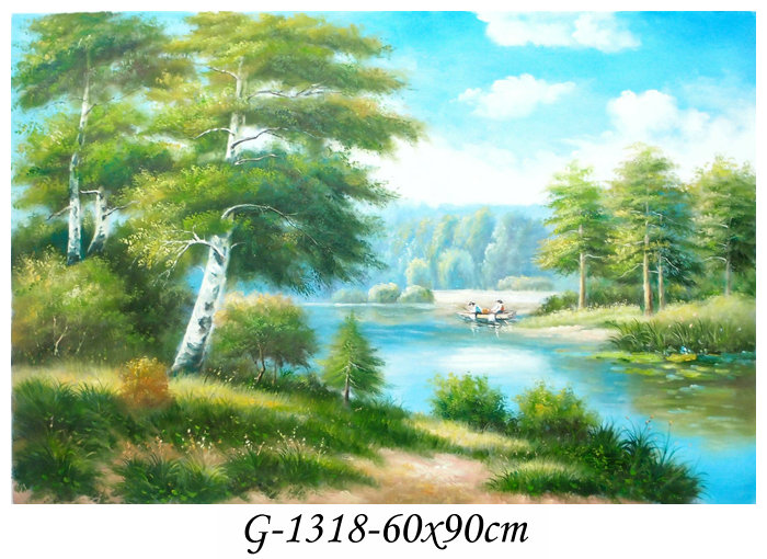 xw0120-g-1318-横幅手绘欧式风景油画风景横60*90手绘
