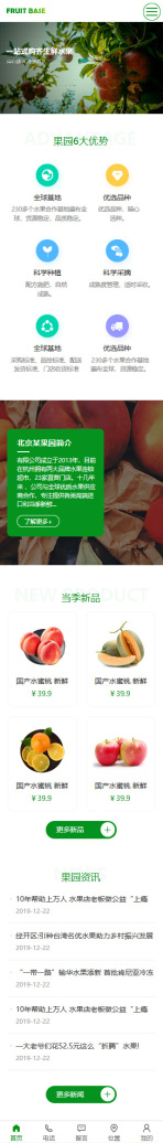 创意蔬菜水果基地H5手机模板