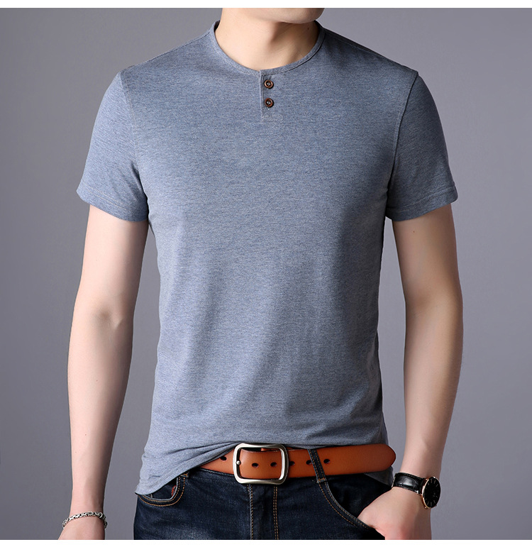 2018夏季新品男士韩版纯棉短袖t恤简约时尚百搭上衣圆领潮装