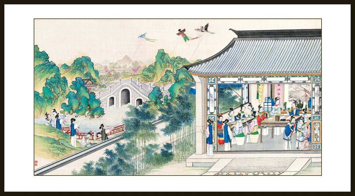 rg0006-mj0096-横幅孙温红楼梦工笔人物国画工笔人物仿名家横人物24*4